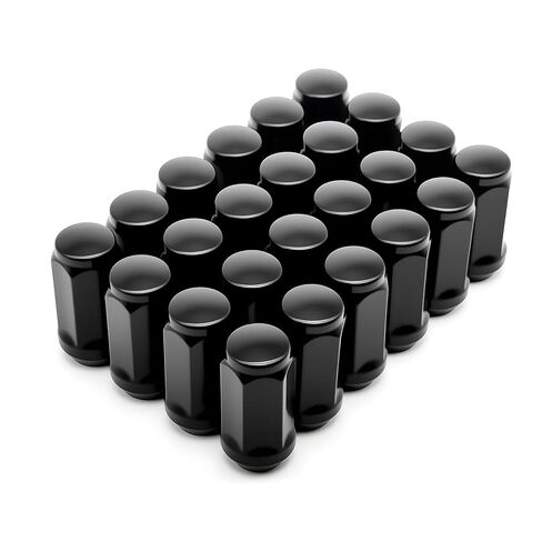 24pcs M14 x 1.5 Lug Nuts, 1.8" (45mm) Closed-End One-Piece Conical Seat, Matte Black Finish 3/4" Hex in Saudi Arabia