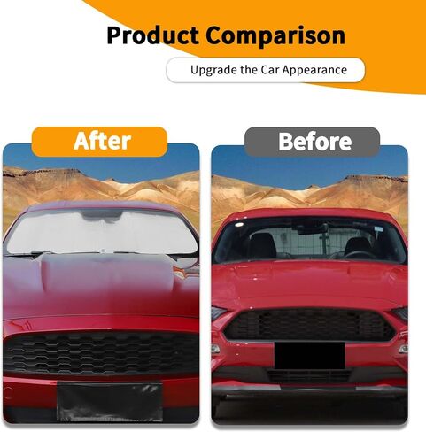 Hoolcar Windshield Sunshade Side Window Sun Shade Sunscreen Heat Insulation Sun Visor Fit for Ford Mustang 2015-2024, 6PCs in Saudi Arabia
