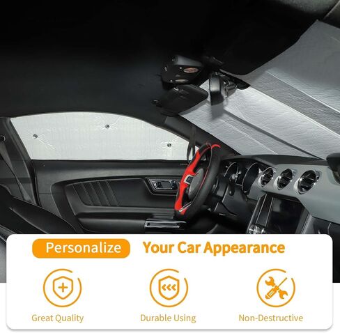 Hoolcar Windshield Sunshade Side Window Sun Shade Sunscreen Heat Insulation Sun Visor Fit for Ford Mustang 2015-2024, 6PCs in Saudi Arabia