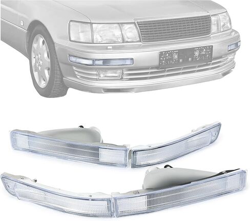 HECASA Pair Turn Signal Lights Compatible with 1990-1994 Lexus LS400 Replacement for LX2530102 LX2530103 LX2531102 LX2531103 Front Bumper Signal Light Lamp W/Bulbs Clear Lens Driver & Passenger Side in Saudi Arabia