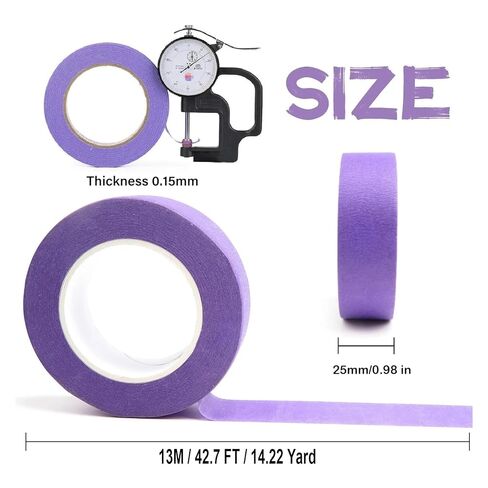 شريط لاصق ملون للرسامين بعرض 2.54 سم - عبوة من 7 لفات 298 قدم - نابضة بالحياة، لاصق، بدون بقايا - أشرطة ملونة بألوان قوس قزح للأعمال اليدوية والفنون والحرف اليدوية ووضع العلامات وترميز الألوان وتزيين الغرفة in Kuwait