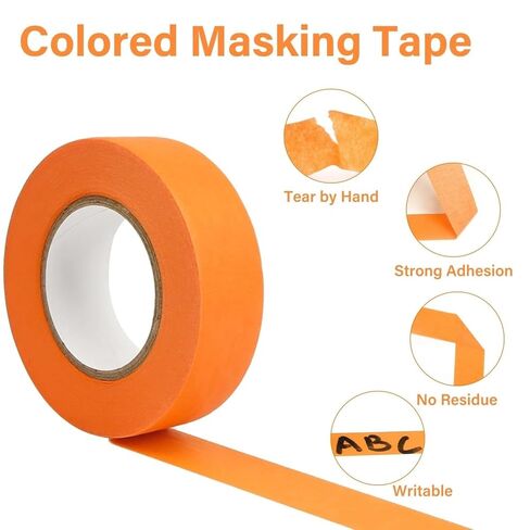 شريط لاصق ملون للرسامين بعرض 2.54 سم - عبوة من 7 لفات 298 قدم - نابضة بالحياة، لاصق، بدون بقايا - أشرطة ملونة بألوان قوس قزح للأعمال اليدوية والفنون والحرف اليدوية ووضع العلامات وترميز الألوان وتزيين الغرفة in Kuwait