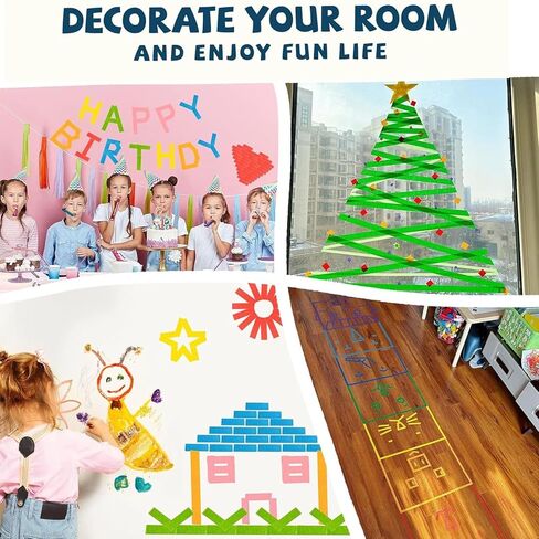 شريط لاصق ملون للرسامين بعرض 2.54 سم - عبوة من 7 لفات 298 قدم - نابضة بالحياة، لاصق، بدون بقايا - أشرطة ملونة بألوان قوس قزح للأعمال اليدوية والفنون والحرف اليدوية ووضع العلامات وترميز الألوان وتزيين الغرفة in Kuwait