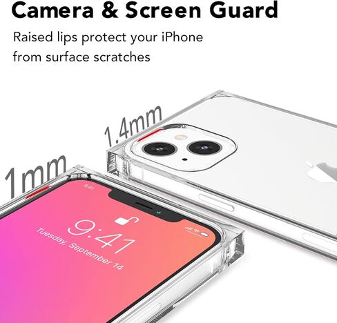 Clear Rectangle Edge Case Compatible with iPhone 16 Pro Max 6.9 inch 2024, Transparent Protective Phone Case Enhanced Corners TPU Cushion, Shock-Absorption Soft Case in Saudi Arabia