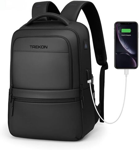 حقيبة ظهر للكمبيوتر المحمول من TREKON للرجال/النساء، تناسب كمبيوتر محمول مقاس 15.6 بوصة، ومنفذ شحن USB، ومقاومة للماء، ومضادة للسرقة، وحقيبة سفر معتمدة من إدارة أمن المواصلات الأمريكية، للأعمال والكليات in Saudi Arabia