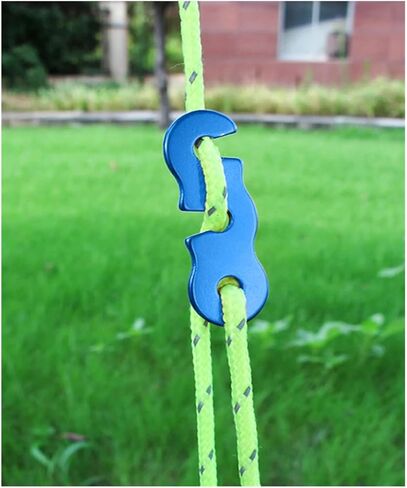 guyline tensioner 35 Pieces Outdoor Camping Tent Parachute Rope Buckle Aluminum Alloy Tension Regulator Fixing Accessories for Camping, Hiking, Backpacking Ultralight Tent S(10pcs Blue) in Saudi Arabia