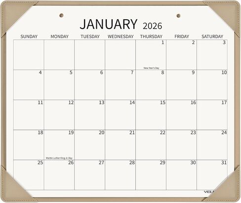 Desk Calendar 2026 with Desktop Mat, 18 Months Desk Pad Calendar January 2026 to June 2027, Medium 14 x11 inch Monthly Calendar for Home Office School (Apricot) in Saudi Arabia