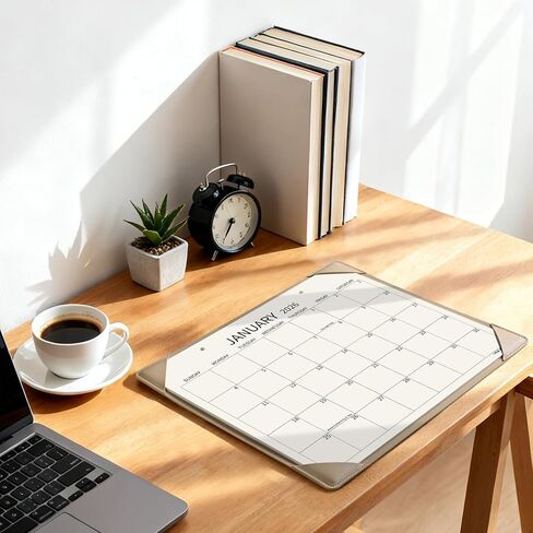 Desk Calendar 2026 with Desktop Mat, 18 Months Desk Pad Calendar January 2026 to June 2027, Medium 14 x11 inch Monthly Calendar for Home Office School (Apricot) in Saudi Arabia