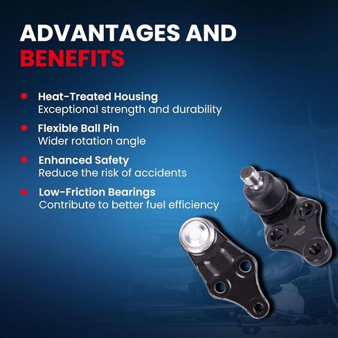 MOCA 2 قطعة مفاصل كروية أمامية سفلية متوافقة مع 13-18 لشركة Hyundai Santa Fe 3.3L، 12-15 لشركة Hyundai Azera 3.3L، 11-15 لكيا أوبتيما 2.4L، 14-*17 لكيا روندو 2.0L in Kuwait