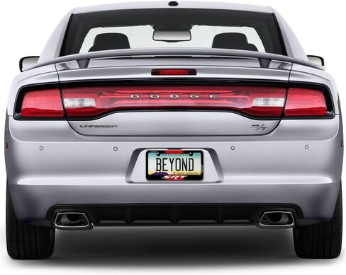 صورة iPick مصنوعة لإطار لوحة ترخيص معدنية سوداء مخططة بشعار Dodge SRT in Saudi Arabia