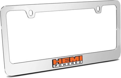 iPick Image for HEMI Powered in 3D American-Made Mirror Chrome Metal License Plate Frame in Saudi Arabia