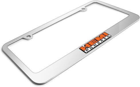 iPick Image for HEMI Powered in 3D American-Made Mirror Chrome Metal License Plate Frame in Saudi Arabia