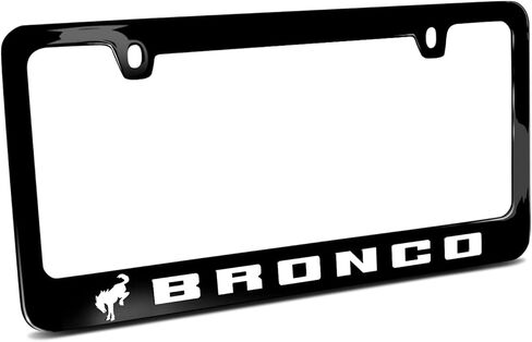صورة iPick لسيارة Ford Bronco ثلاثية الأبعاد على إطار لوحة ترخيص معدنية من الكروم المرآة - مرخصة رسميًا in Saudi Arabia