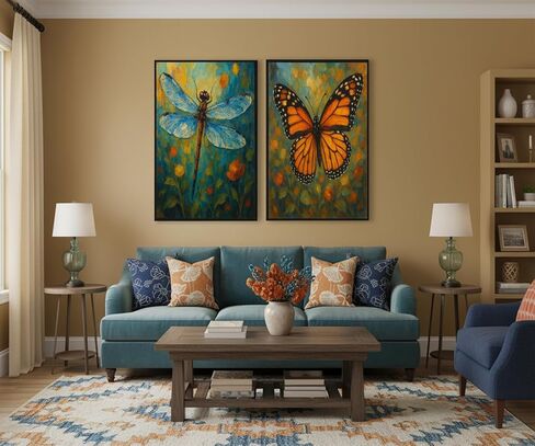 2Packs Paint by Numbers Kit for Adults,20X16IN DIY Dragonfly and Butterfly Paint by Numbers Arts for Beginner and Artists-Acrylic Oil Number Painting Kits for Home Decor,Stress Relief in Saudi Arabia
