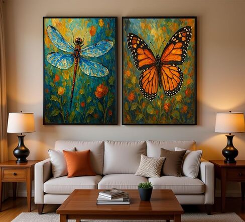 2Packs Paint by Numbers Kit for Adults,20X16IN DIY Dragonfly and Butterfly Paint by Numbers Arts for Beginner and Artists-Acrylic Oil Number Painting Kits for Home Decor,Stress Relief in Saudi Arabia