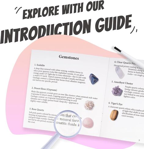 Gemstone and Fossil Dig Kit – Excavate 10 Gems and 10 Fossils, STEM Geology Set, Educational Toy, Science Kit for Kids Ages 8+ in Saudi Arabia