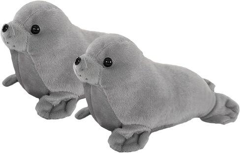 2PCS 9" Seal Plush Stuffed Animal Grey Cute Seal Toy Pillow Kawaii Doll for Kids in Saudi Arabia