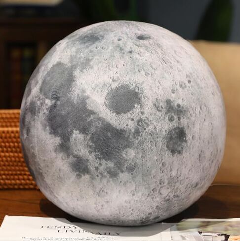 6.7"/17cm Super Cute Sun Plush Soft Pillow, Soft and Realistic Earth, Moon, Sun, Stuffed Plush Toy for Learning Science, Astronomy, Space, Blue Planet, Toy (Grey Moon) in Saudi Arabia