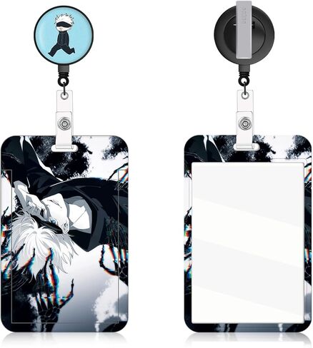 Anime Badge Holder with Retractable Reel Name Tag Card Holder Cartoon ID Badge Retractable Clip with Funny Alligator Clip for Nurses Student Teacher Women Men in Saudi Arabia