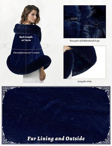 BEAUTELICATE Women's Faux Fur Shawl Wrap Stoles for Bridal Wedding Dresses in Kuwait