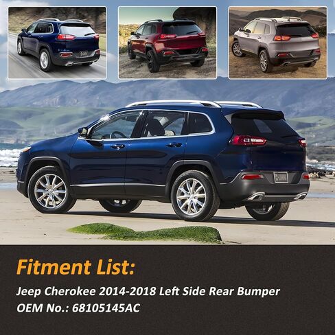 D-Lumina Rear Bumper Reflector for Je-ep Cherokee 2014 2015 2016 2017 2018, 68105145AC Left Side Red Rear Reflector, Pack of 1 in Saudi Arabia