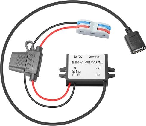 محول تيار مستمر إلى تيار مستمر 12 فولت أو 24 فولت إلى 5 فولت USB AF محول تنحي 12 فولت أو 24 فولت إلى 5 فولت 3A منظم محول مع منفذ USB كابل 35 سم للوحة الضوئية للتبديل باستخدام الحاسب الآلي وما إلى ذلك in Saudi Arabia