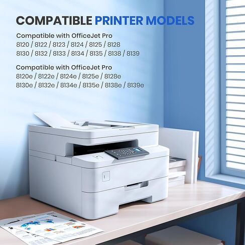 مجموعة خراطيش الحبر 923e 923XL 923 مع رقاقة بديلة لخراطيش الحبر hp 923 لطابعة OfficeJet 8120e 8122e 8124e Pro 8135e 8138e 8139e 8130e 8132e (4 عبوات، أسود سماوي أصفر أرجواني) in Kuwait