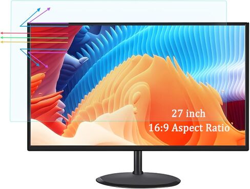 21.5 Inch Anti Blue Light Screen Protector For Universal 21.5" 16:9 Standard/Curved Monitor & Touchscreen, (18.75 inch X 10.55 inch Screen Size Only) Blue Light Blocking & Anti Glare Screen Protector in Saudi Arabia