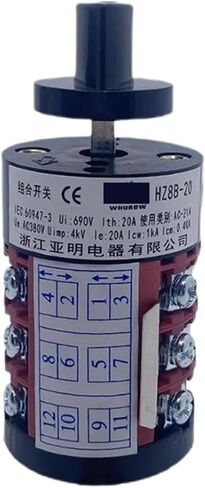 0-4 Positions HZ8B-20/5/3 Electrical Control 3 Layers 20A Universal Changeover Rotary Cam Switch Interruptor Contact in Saudi Arabia