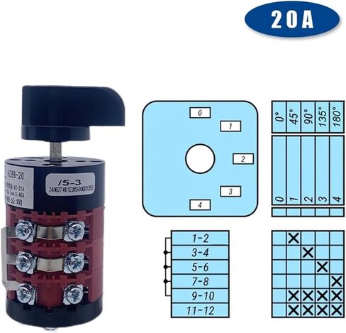 0-4 Positions HZ8B-20/5/3 Electrical Control 3 Layers 20A Universal Changeover Rotary Cam Switch Interruptor Contact in Saudi Arabia