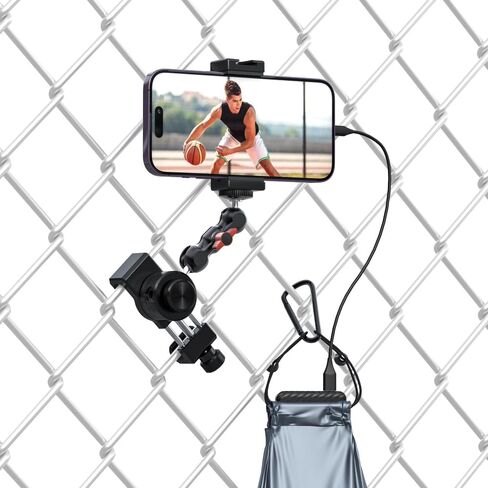 SUREWO Aluminum Fence Mount for Gopro,iPhone, Phone, DJI Osmo Action 4/3/2, Insta360,Mevo Start for Baseball Softball Tennis Recording, Cameras Net Chain Link Fence Clip Mount Holder in Kuwait