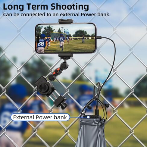 SUREWO Aluminum Fence Mount for Gopro,iPhone, Phone, DJI Osmo Action 4/3/2, Insta360,Mevo Start for Baseball Softball Tennis Recording, Cameras Net Chain Link Fence Clip Mount Holder in Kuwait