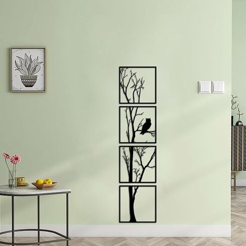 Chinese Style Framed Metal Wall Hanging, Outdoor Garden Decor with Plum Orchid Bamboo Chrysanthemum Asian Region Decoration, Indoor and Outdoor Metal Wall Decoration(Bamboo) in Saudi Arabia