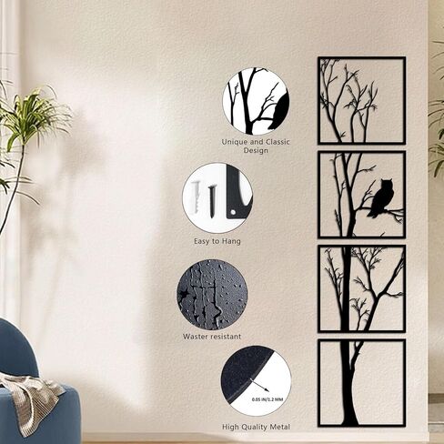 Chinese Style Framed Metal Wall Hanging, Outdoor Garden Decor with Plum Orchid Bamboo Chrysanthemum Asian Region Decoration, Indoor and Outdoor Metal Wall Decoration(Bamboo) in Saudi Arabia