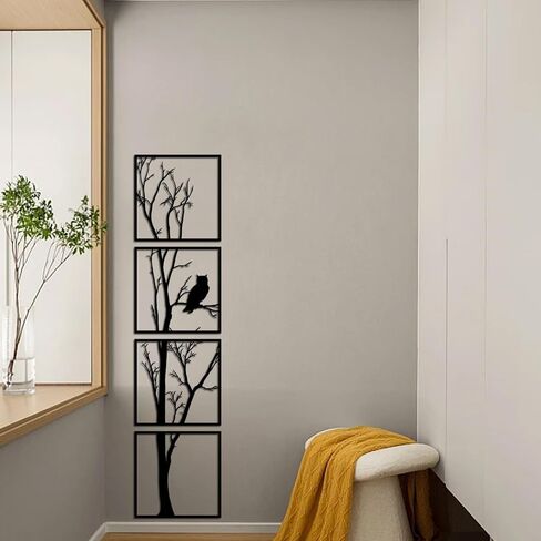 Chinese Style Framed Metal Wall Hanging, Outdoor Garden Decor with Plum Orchid Bamboo Chrysanthemum Asian Region Decoration, Indoor and Outdoor Metal Wall Decoration(Bamboo) in Saudi Arabia