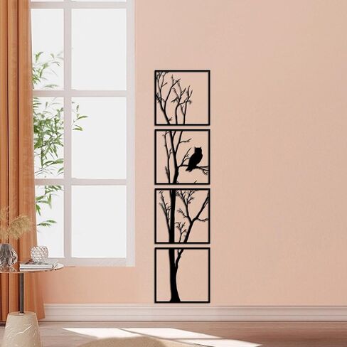 Chinese Style Framed Metal Wall Hanging, Outdoor Garden Decor with Plum Orchid Bamboo Chrysanthemum Asian Region Decoration, Indoor and Outdoor Metal Wall Decoration(Bamboo) in Saudi Arabia