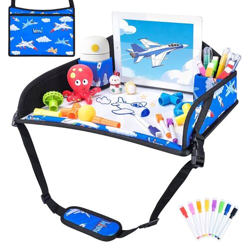 COOLBEBE Kids Travel Tray for Toddler Car Seat, Travel Tray for Airplane, Toddler Car Seat Lap Tray, Carseat Table Tray for Kids Travel Activities (Mermaid in Kuwait