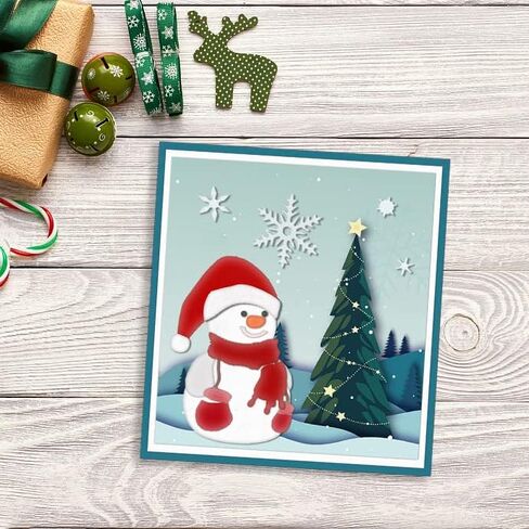ALIBBON 2Pcs Snowflake Snowman Die Cuts for Card Making and Scrapbooking, Christmas Cutting Dies Metal Template Molds, Winter Die Cuts for DIY Photo Album Paper Embossing Card Making Decoration in Saudi Arabia
