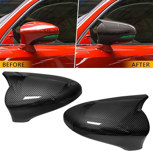 TOPUS Pair Side Mirror Cover Replacement for Lexus IS GS CT LS ES RC F-Sport 2013-2020, Car Reversing Exterior Rear View Mirror Housing 8794A30E00B1 8791A30D10B1 LH+RH Carbon Fiber in Saudi Arabia