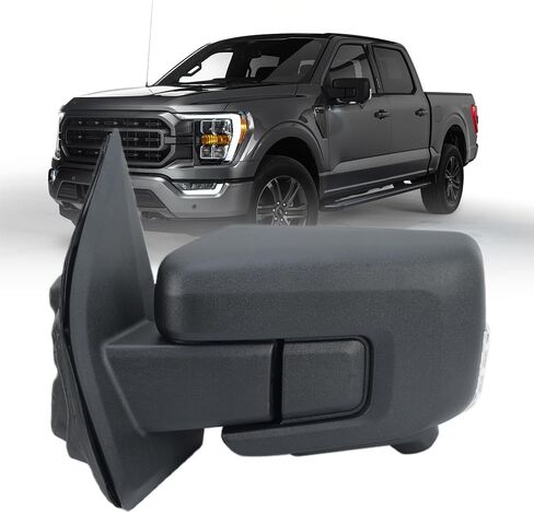 Textured Black Door Side Mirror Assembly For Ford F150 F-150 2021 2022 2023 2024 Heated Manual Folding W/Camera Blind Spot Puddle Turn Signal Light 13+1 Pins Right Passenger Side in Saudi Arabia