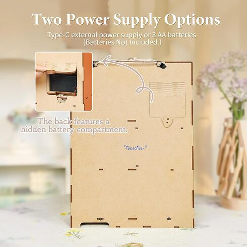 Tonecheer DIY Miniature House Kit، Book Nook Dollhouse Story Frame Kit لغز خشبي ثلاثي الأبعاد، نموذج ديوراما ديكور قابل للتركيب على الحائط مع غطاء غبار ومصباح LED كهدية مثالية - وقت الزهر in Kuwait