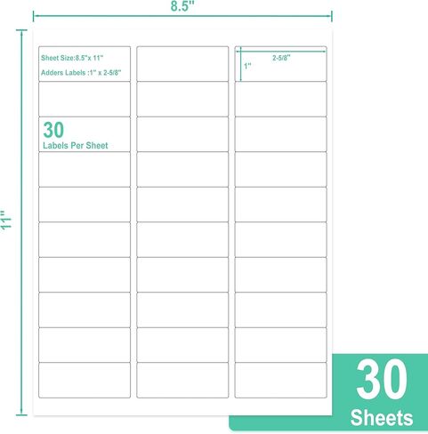 L LIKED Printable Shipping Labels 2" x 4" Mailing Labels 100 Sheets, White Sticker Labels, Laser/Inkjet Printing - Matte, 10 per Sheets (1000 Labels) in Kuwait