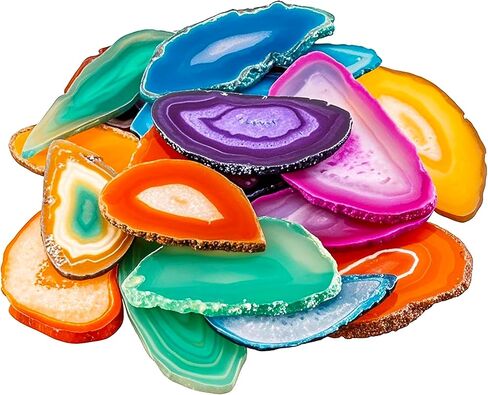 20pcs Polished Agate Pieces - 1.2" to 3"×0.78" to 2" Natural Agate Stones, Ideal for Elevating Home Decor & DIY Jewelry Crafting, Unique Hand-Polished Gems for Craft Lovers & Home Styling in Saudi Arabia