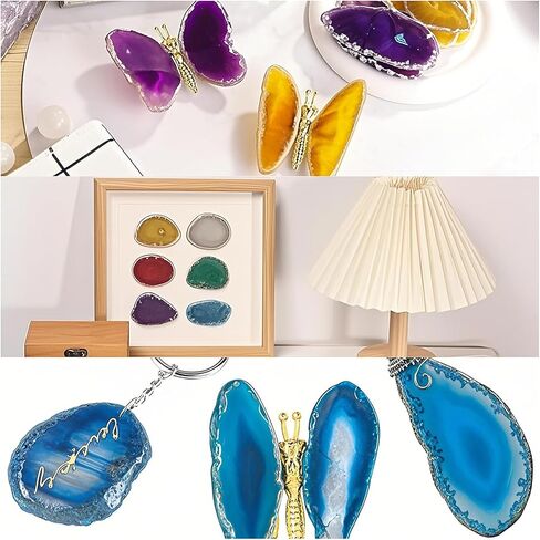20pcs Polished Agate Pieces - 1.2" to 3"×0.78" to 2" Natural Agate Stones, Ideal for Elevating Home Decor & DIY Jewelry Crafting, Unique Hand-Polished Gems for Craft Lovers & Home Styling in Saudi Arabia