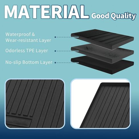 ACROPIX Flat Face Cargo Liner Rear Trunk Mat Trunk Cargo Luggage Boot Tray Mat Vertical Stripes Pattern for Mitsubishi Outlander 2022-2024 Anti-Slip in Saudi Arabia