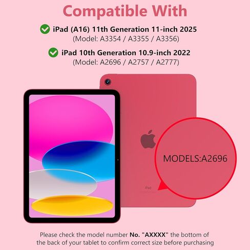 iPad 10th Generation Case with Keyboard (10.9", 2022),iPad Keyboard Case for 10.9" 10th Gen, Detachable - Pencil Holder - Flip Stand Cover - Keyboard Case for Latest iPad 10th Gen Pink in Kuwait