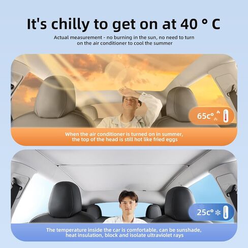 LUCKEASY Front Shading Net for Tesla Model X Up Glass Roof Sunshade Car Skylight Blind Shading Net (MX-GA33L A) Installation Requires Patience in Kuwait