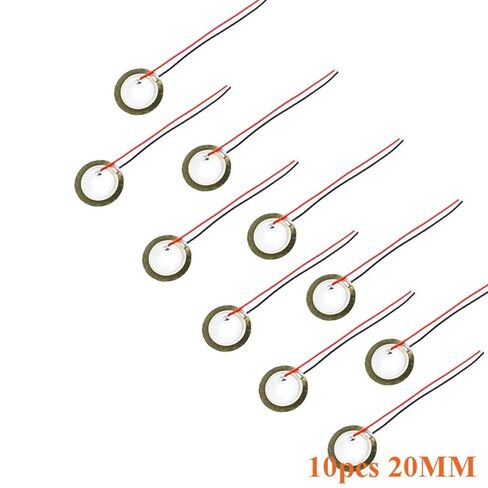 10Pcs Piezoelectric Piezo Ceramic Wafer Plate Dia 20mm for Buzzer Loudspeaker Sensor with Wire in Saudi Arabia