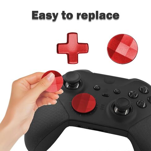 2Pcs D-Pads Replacement Kit for Xbox One Elite Series 2, Metal D-pads Parts for Xbox One Elite Series 2 Core Controller, Stainless Steel Standard D-pads for One Elite Series 1 Controller (Black) in Saudi Arabia