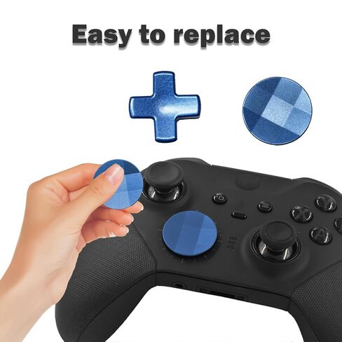 2Pcs D-Pads Replacement Kit for Xbox One Elite Series 2, Metal D-pads Parts for Xbox One Elite Series 2 Core Controller, Stainless Steel Standard D-pads for One Elite Series 1 Controller (Black) in Saudi Arabia